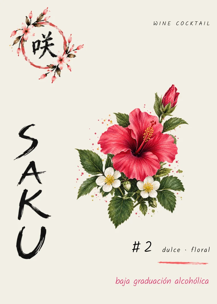 Etiqueta de SAKU #2, dulce y floral