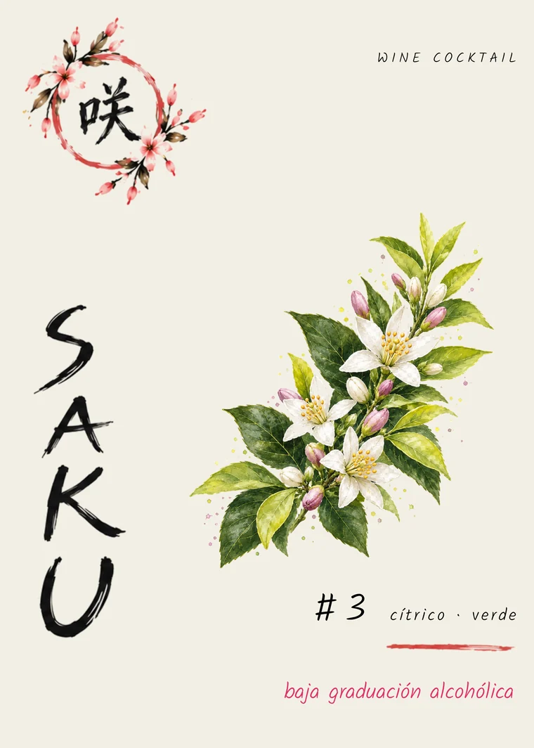 Etiqueta de SAKU #3, cítrico y verde